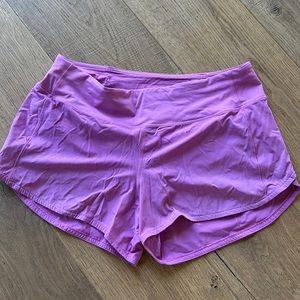 Lululemon pink running shorts. 3 1/2” inseam, fully lined